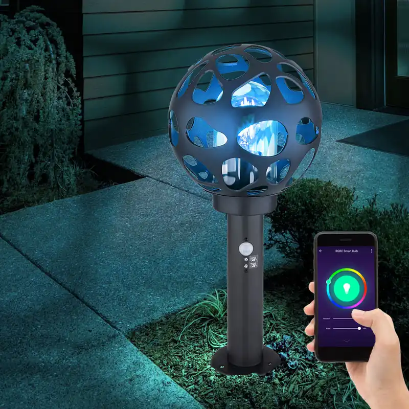 RGB LED-voetlicht, buitenverlichting, app, sensor, H 45 cm Bestseller