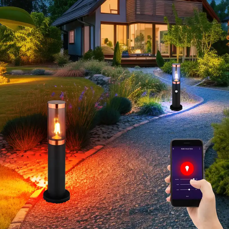Set van 2 RGB LED plintlampen, bewegingsmelder, app-bediening, H 45 cm Bestseller