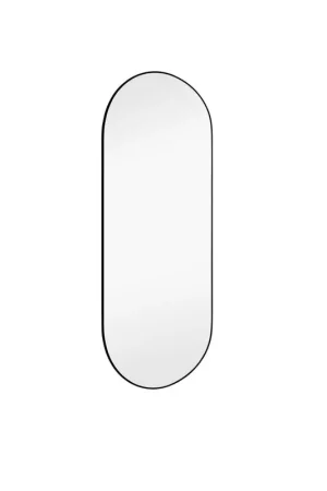 Nu Kopen Wandspiegel, zwarte lijst, ovaal, H 70 cm