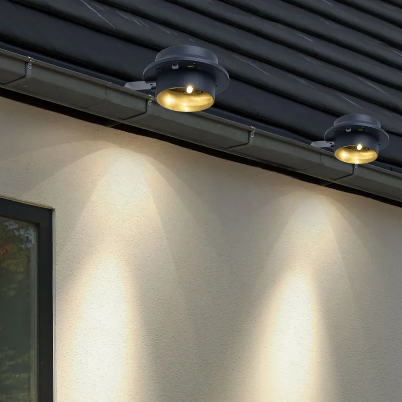 Set van 2 solar dakgootlampen, antraciet, L 16 cm Merkproduct
