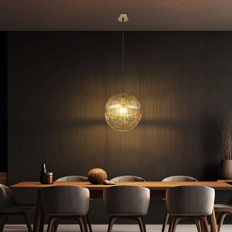 Shop Nu Hanglamp, metalen gaas, antiek messing, H 120 cm
