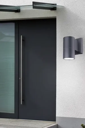 Wandlamp, aluminium antraciet, naar beneden gericht, H 11 cm Merkproduct