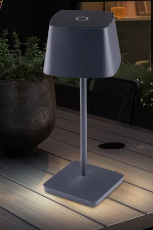 Direct Verzonden LED tafellampen, antraciet, touchdimmer, IP54, H 28 cm