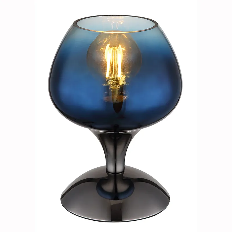 Tafellamp, metaal-chroom, blauw Express Levering