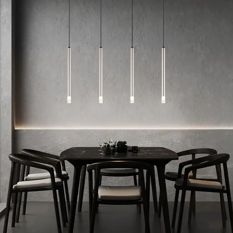 Hanglamp, metaal, mat nikkel, H 120 cm Laatste Versie