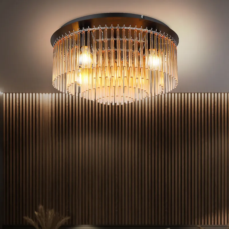 Hoge Kwaliteit Plafondlamp, metaal, chroom, amber, 5-bol