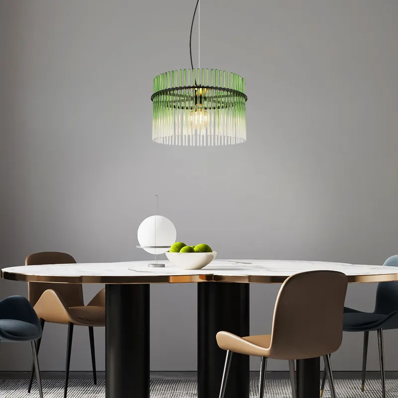 Merkproduct Hanglamp, metaal, groen glas, helder, D 40 cm