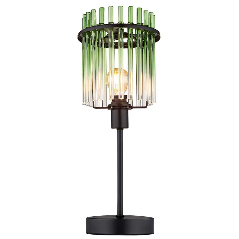 Tafellamp, metaal, groen glas, H 37,5 cm Lage Prijs