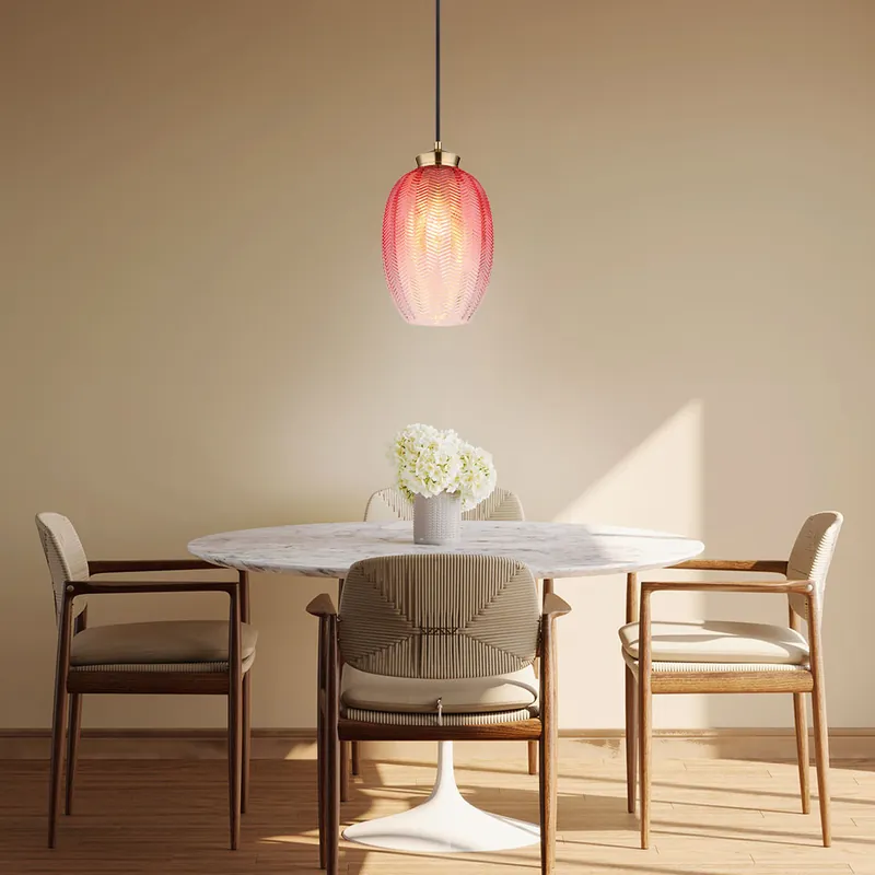 Gereduceerde Prijs Hanglamp, metaal, goud, glas braamkleur, D 18 cm
