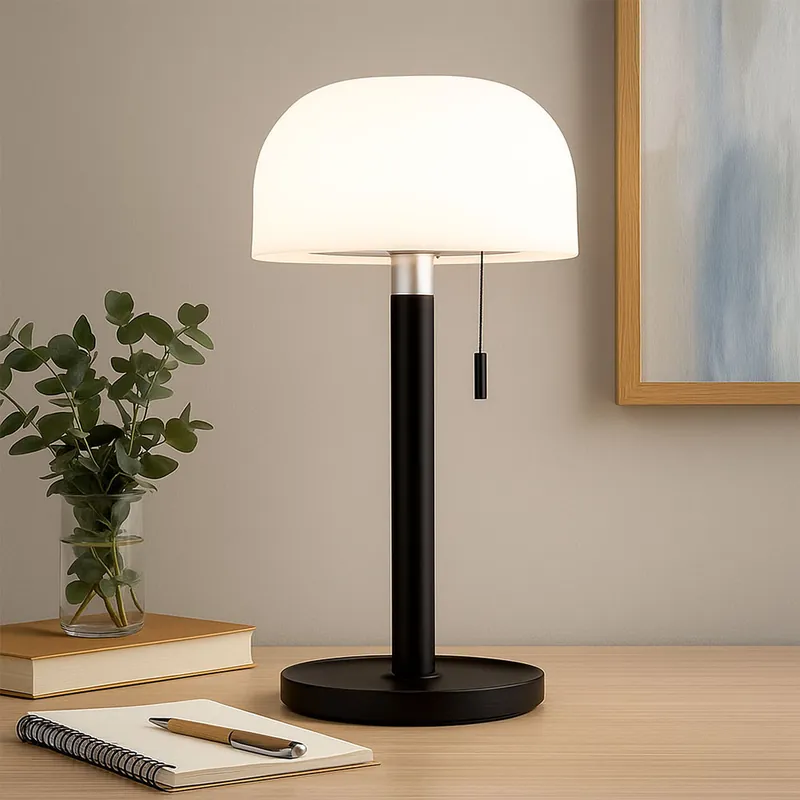 LED tafellamp, bamboe zwart, wit, oplaadbare batterij, CCT, H 28 cm Actieprijs