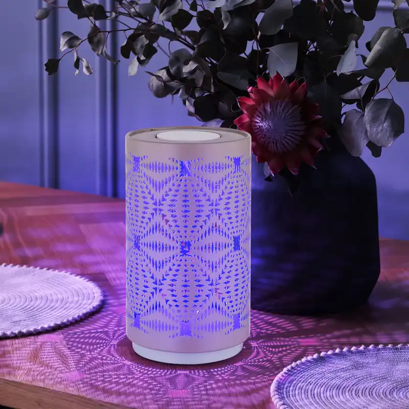 RGB LED tafellamp, oplaadbare batterij, touch, champagne, H 14 cm Gratis Retour