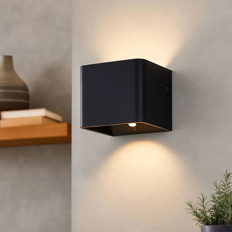 LED wandlamp, bewegingsmelder, zwart, oplaadbare batterij, magneet Populair