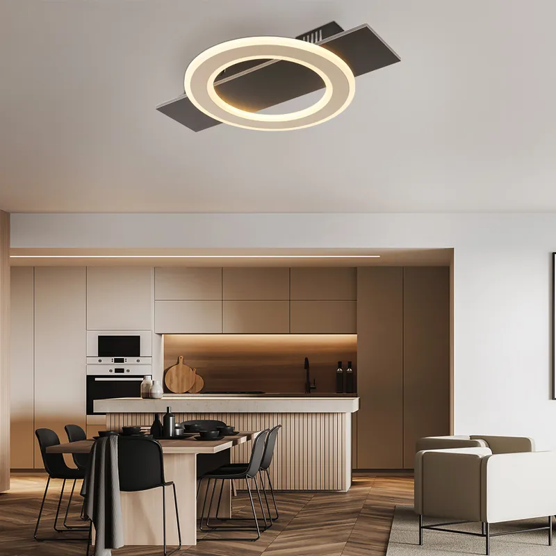 Rechtstreeks Van De Fabrikant LED plafondlamp, metaal, champagne-zwart, L 44 cm