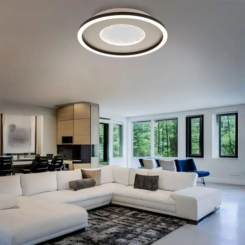 LED plafondlamp, metaal, grijs, dimbaar, D 33 cm Voordeelprijs