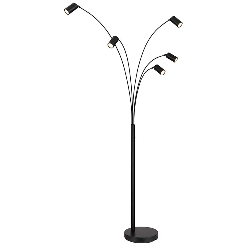 Vloerlamp, mat zwart, beweegbare spots, H 204 cm Bestseller