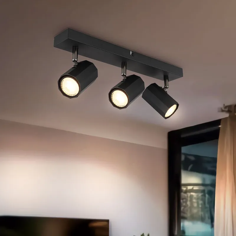 Hete Deal Plafondlamp, zwart, verstelbare spot, L 39cm