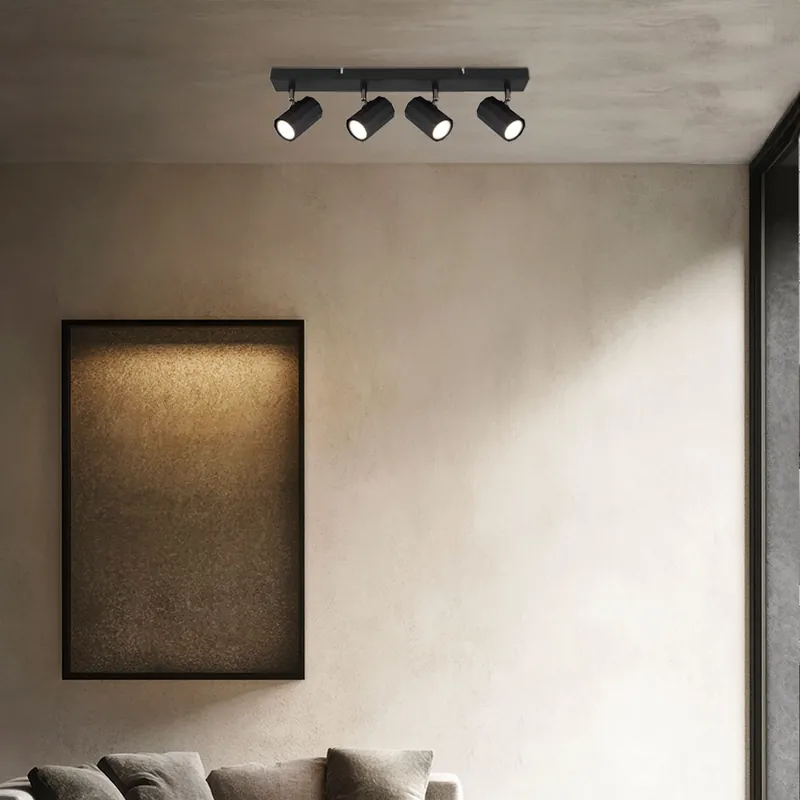 Favoriet Plafondlamp, zwart, verstelbare spot, L 53 cm