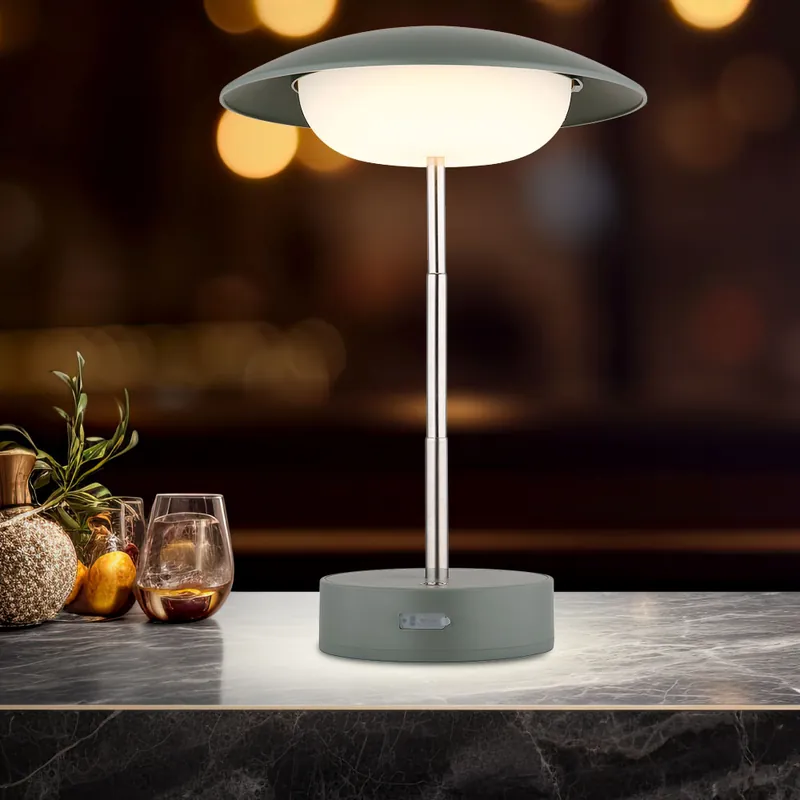 Beperkte Voorraad LED tafellamp, groen, met touchdimmer, in hoogte verstelbaar, H 26 cm