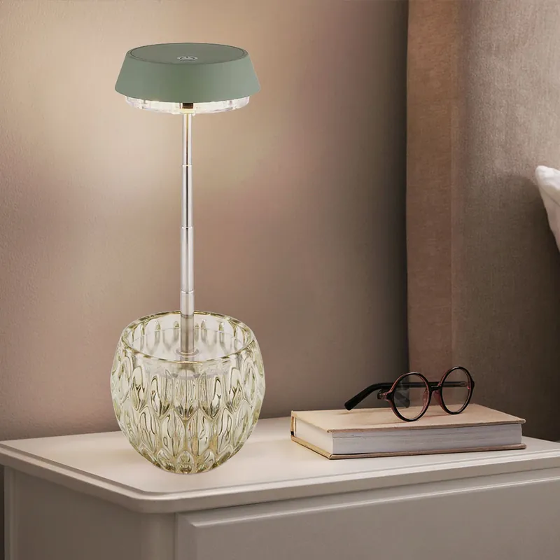 Dagaanbieding LED tafellamp, touchdimmer, in hoogte verstelbaar, groen, H 28 cm