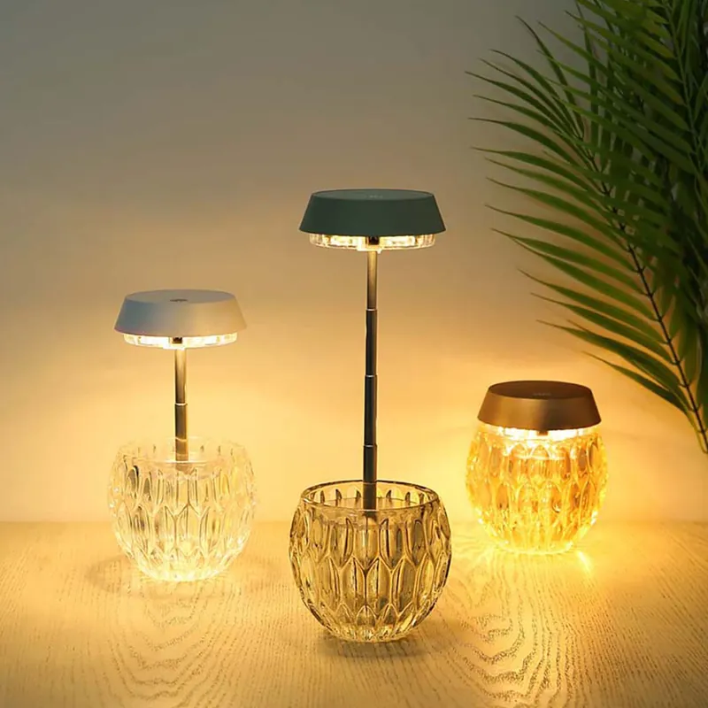 Beperkte Voorraad LED tafellamp, rookkleurig glas, touchdimmer, H 28 cm