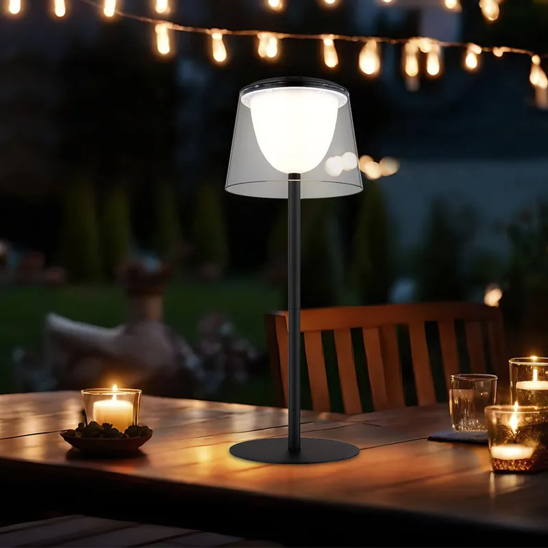 Koopje LED tafellamp, voor binnen en buiten, oplaadbare batterij, touchdimmer, H 34 cm