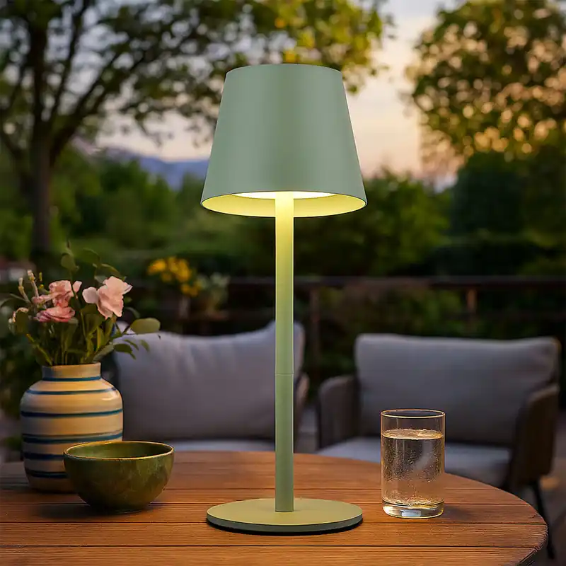 LED tafellamp, groen, oplaadbare batterij, touch dimmer, fles top Shop Nu