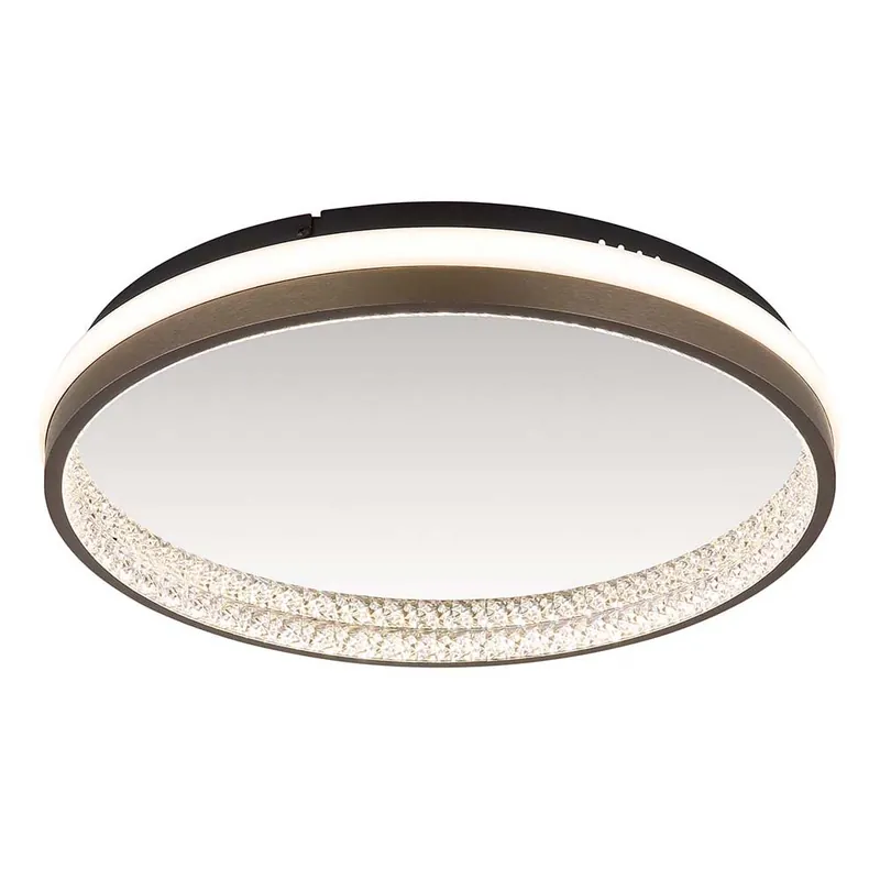 Betaalbaar Plafondlamp, grijs, kristallen, 3 niveaus, D 39,7 cm