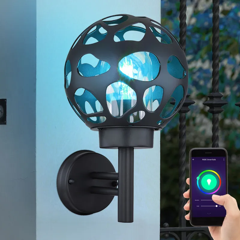 RGB LED wandlamp, roestvrij staal aluminium, antraciet, app-bediening Voordeelprijs