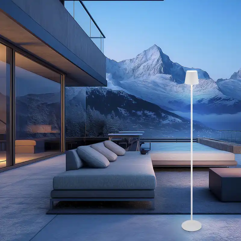 LED vloerlamp, wit, met touchdimmer, H 120 cm Koop Vandaag