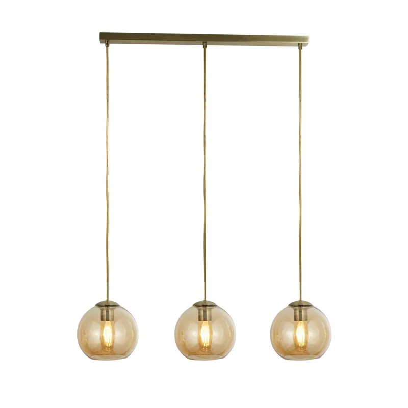 Hanglamp, antiek messing, H 150 cm, in hoogte verstelbaar Express Levering