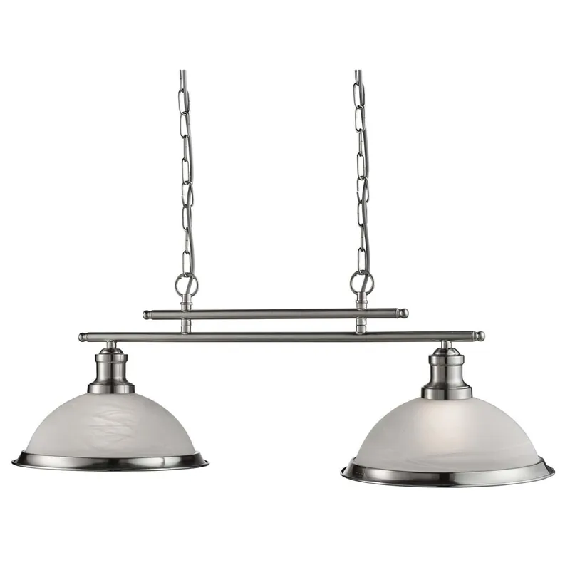 Hanglamp, zilver, Art Deco kap, H 82 cm, BISTRO Laatste Kans