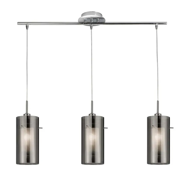 Plafondlamp, chroom, H 130 cm, DUO 2 Merkproduct