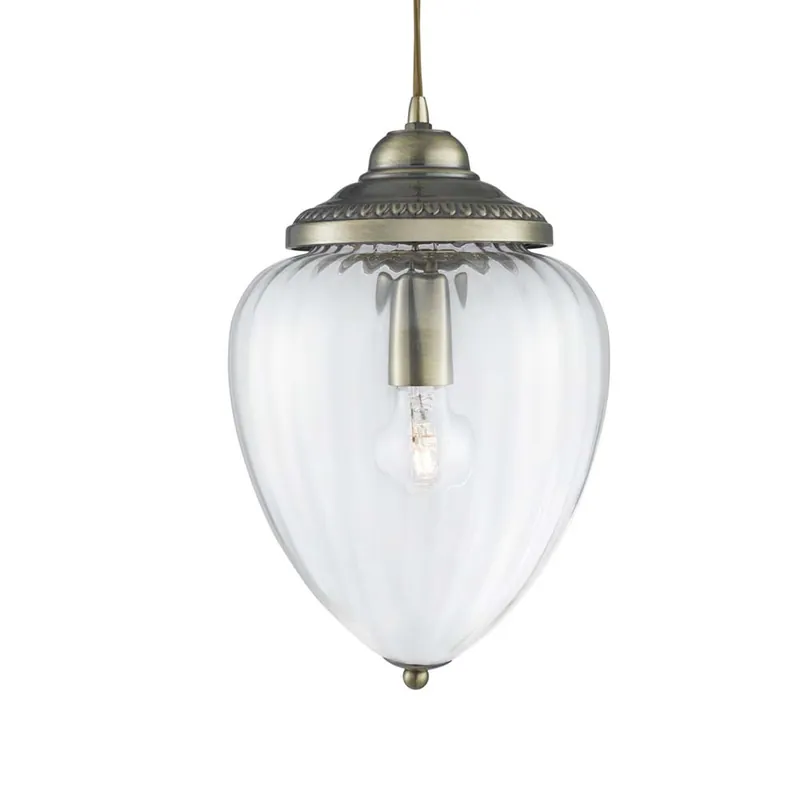 Hanglamp, antiek messing, H 100 cm, PINEAPPLE Voordeelprijs