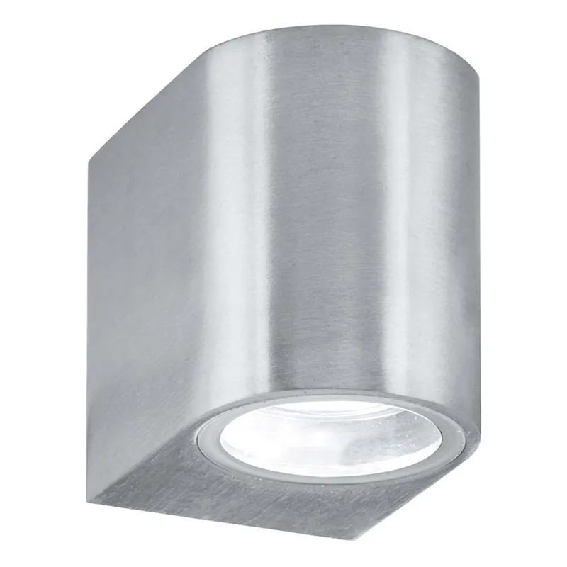 LED buitenwandlamp, mat zilver, aluminium, glas Dagaanbieding