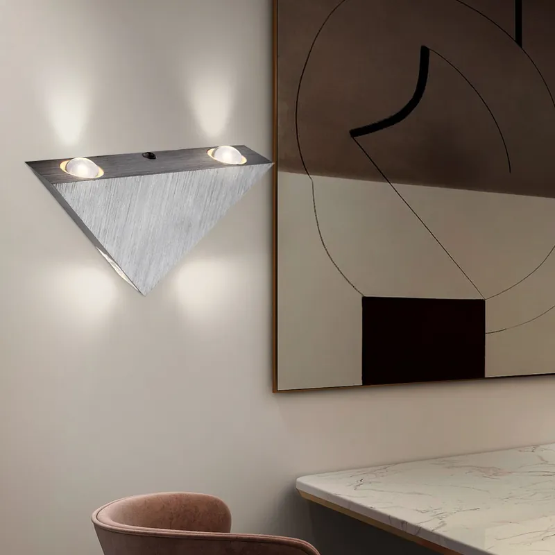 Actieprijs LED wandlamp, aluminium, hoekig, L 16,5 cm