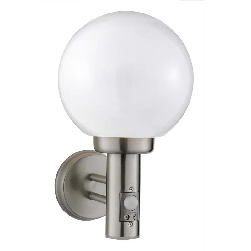 Laatste Versie Wandlamp, roestvrij staal, wit, H 33 cm, ORB LANTERNS