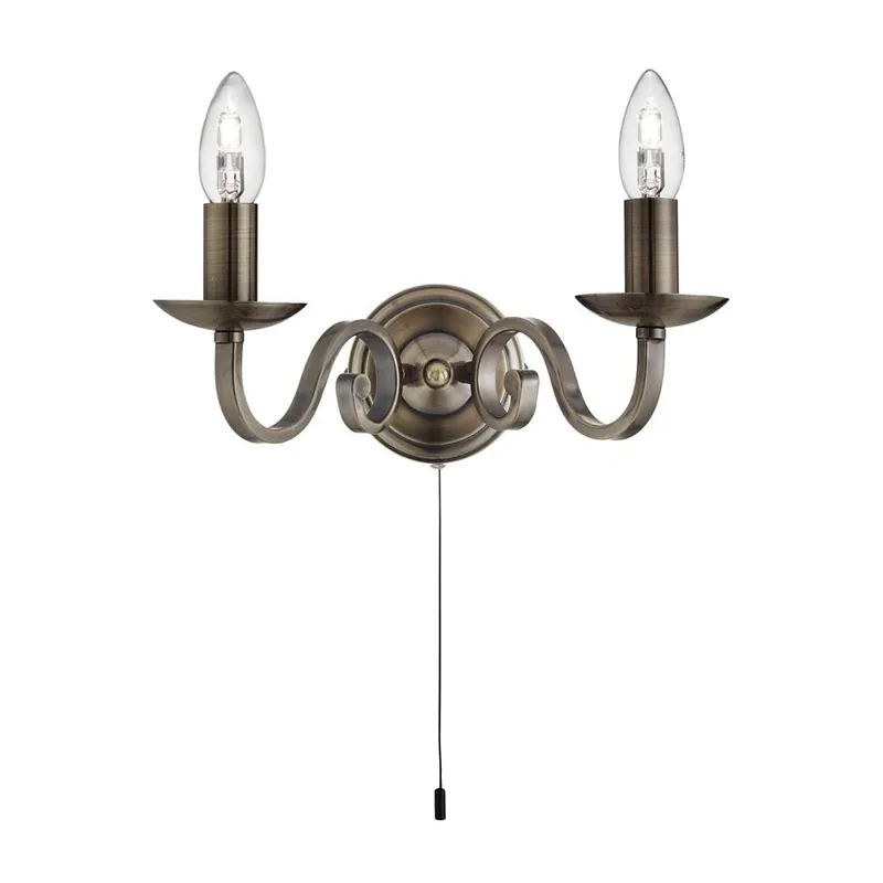 Koop Vandaag Wandlamp, antiek messing, 30 cm, RICHMOND