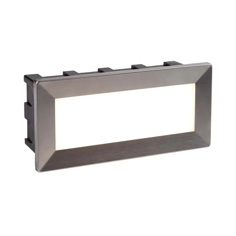 LED inbouwspot, roestvrij staal, zwart, L 20,5 cm, ANKLE Nieuw