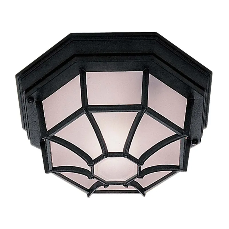 Laatste Versie Buiten plafondlamp, aluminium, glas, dimbaar, zwart, IP44