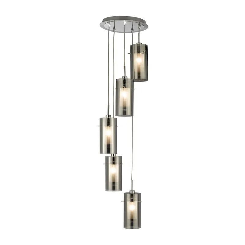 Snelle Levering Plafondlamp, zilver, chroom, H 120 cm, DUO 2