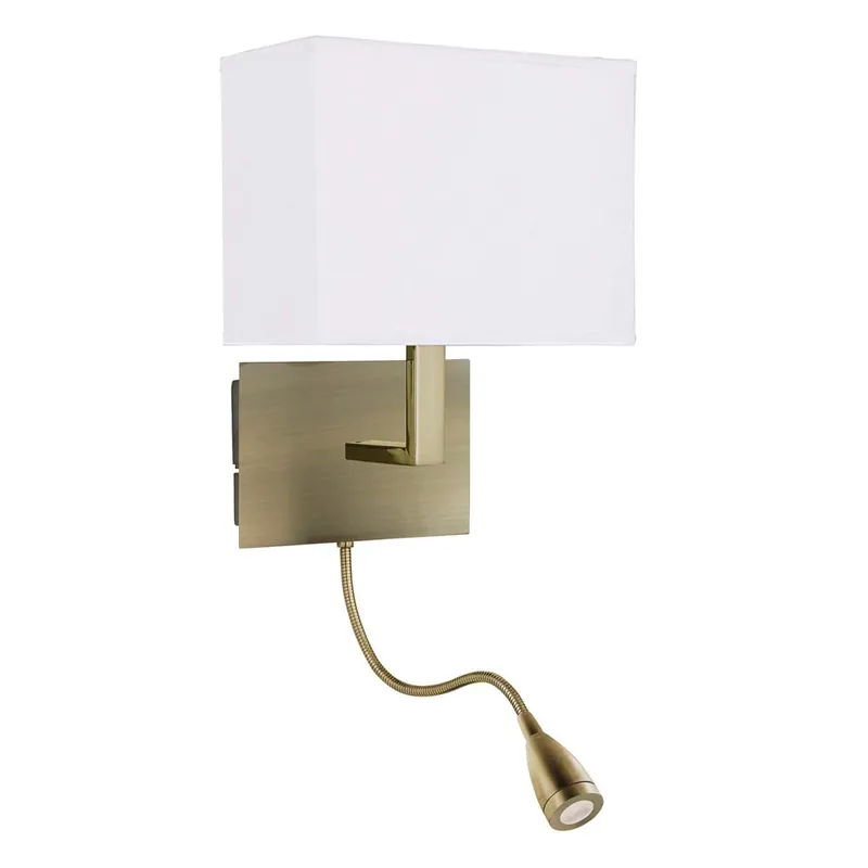 Actieprijs LED wandlamp, messing, antiek, flexibele arm, dimbaar