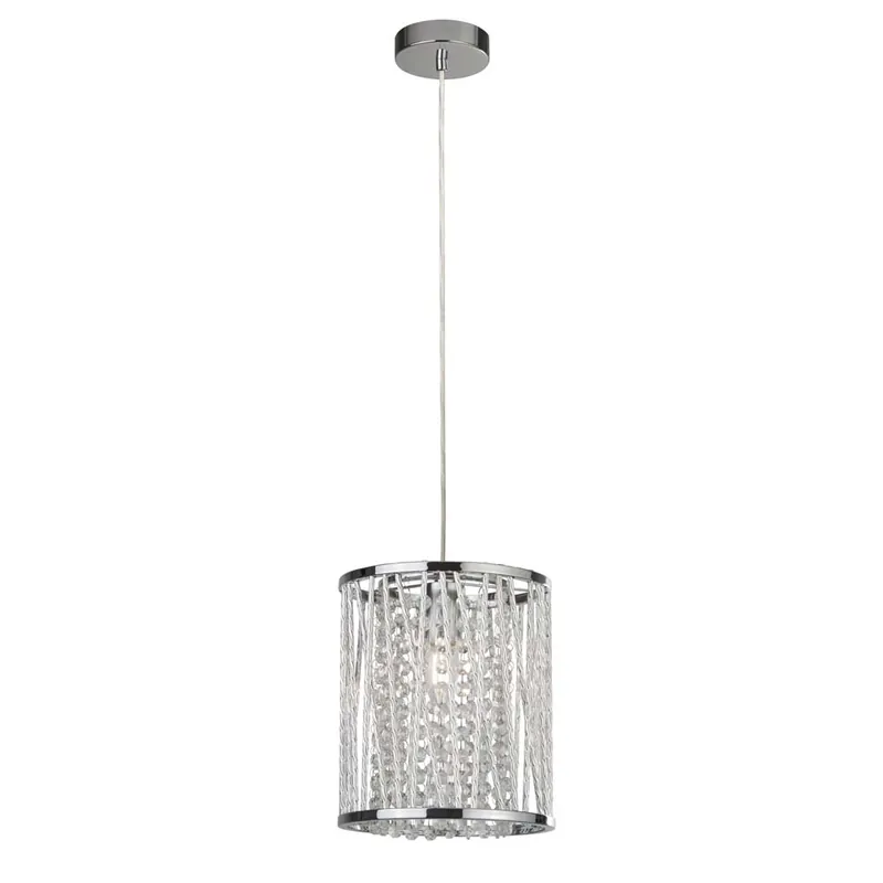 Hanglamp, chroom, H 145 cm, aluminium, kristal, ELISE Beperkte Voorraad