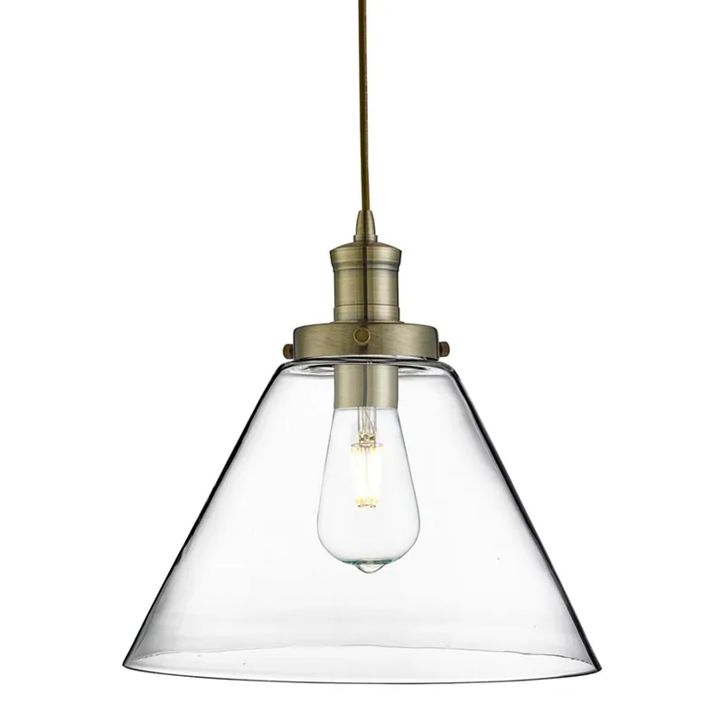 Lage Kosten Hanglamp, helder glazen kap, H 100 cm, PYRAMID