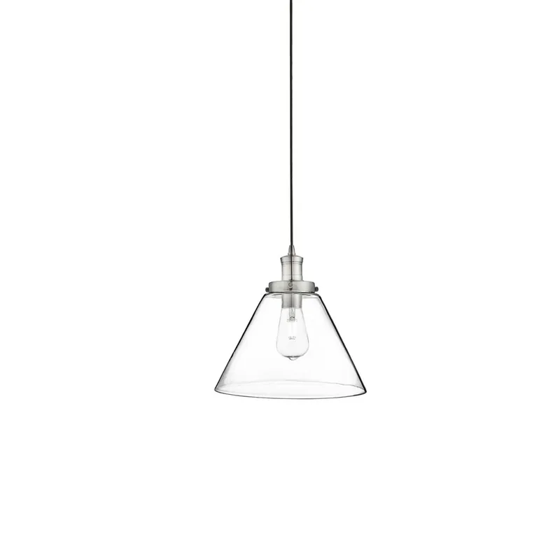 Meest Verkocht Hanglamp, gesatineerd zilver, glas, piramide, dimbaar