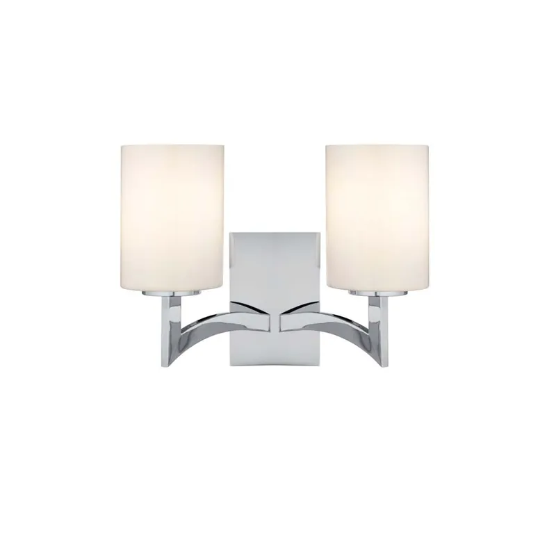 Wandlamp, chroom, glazen kap, opaal, wit, dimbaar Beperkt Aanbod