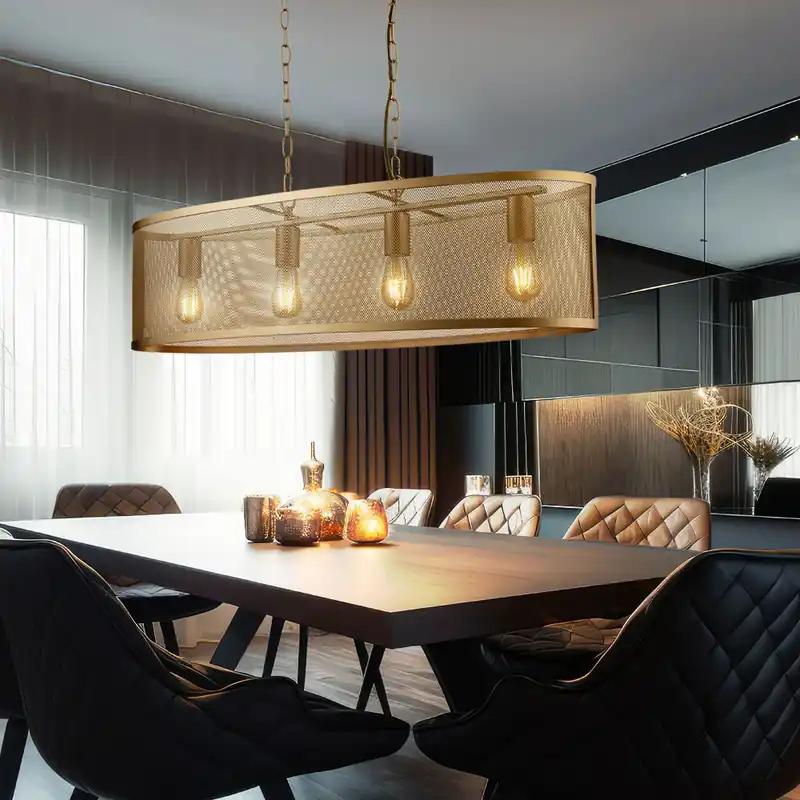 Hanglamp, kooi design, goud Hoogte 150 cm, FISHNET Koop Vandaag