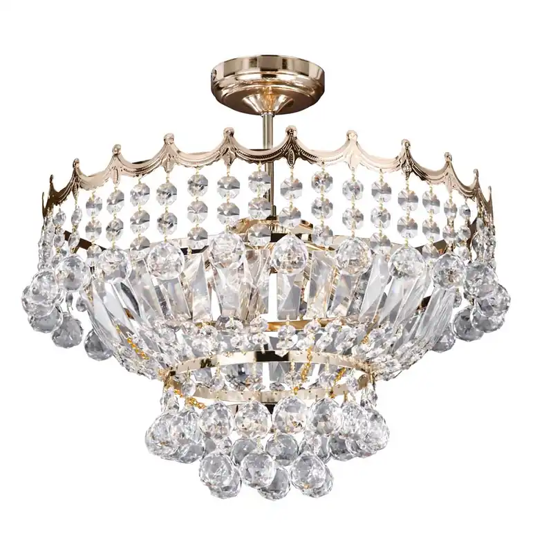 Fabrieksprijs Versailles, 5flame zakkroonluchter 39Cm helder kristal, gouden frame
