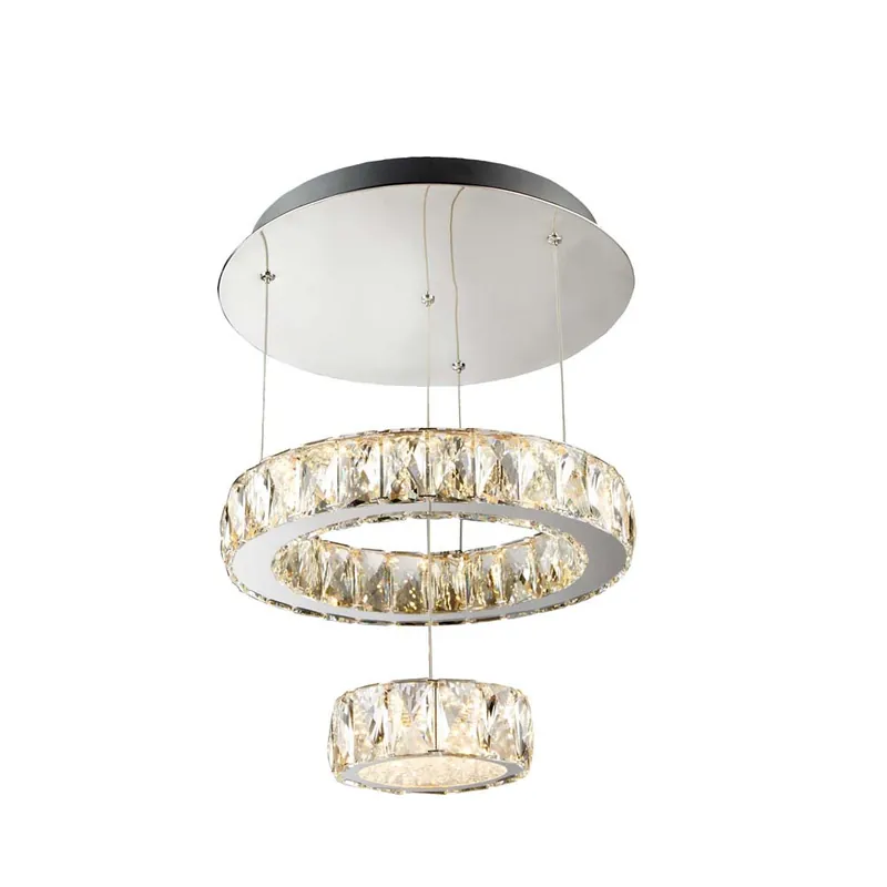Clover Led-plafondlamp met 2 niveaus, chroom, helder glas Shop Nu