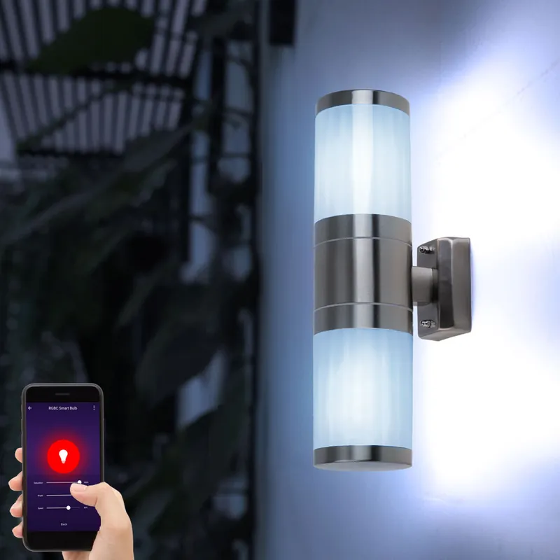 Weekendaanbieding RGB LED wandlamp, roestvrij staal, app- en stembediening