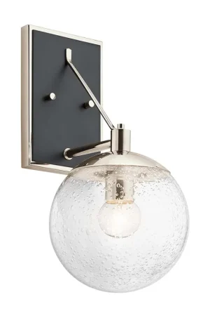 Weekendaanbieding Wandlamp, staal, glas, H 39,2 cm
